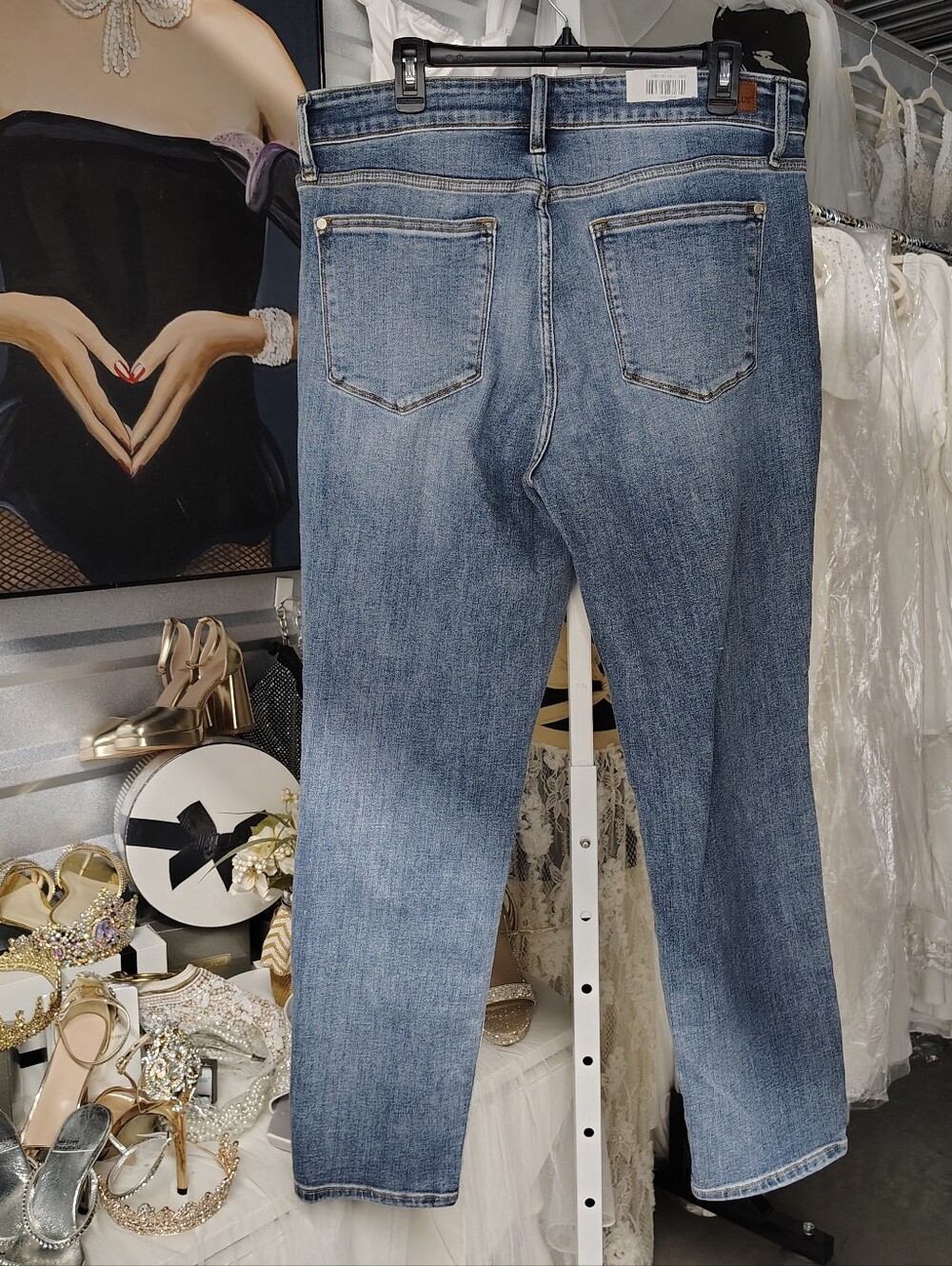 Judy Blue Slim Fit Mid Rise Jeans Dark Wash Stretch Denim NWT 18W - Picture 4 of 8